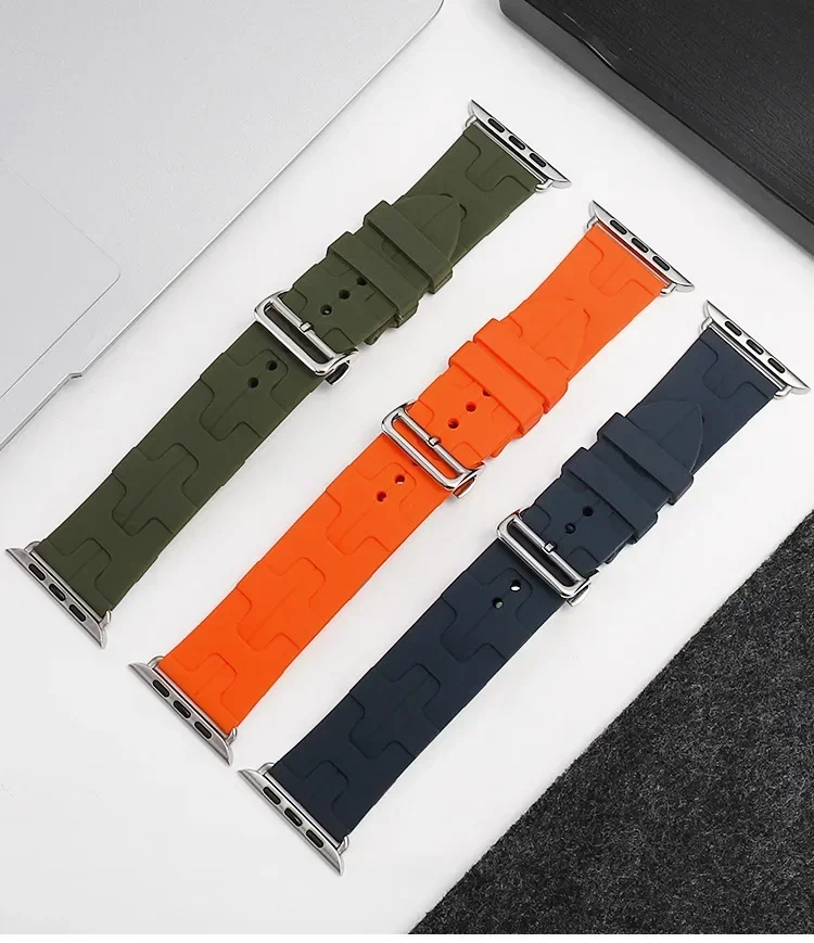 Apple Watch Strap 46mm 42mm Kilim 싱글 투어 실리콘 밴드 Iwatch 10 9 8 Ultra 49mm 40/45mm 팔찌 스포츠 팔찌