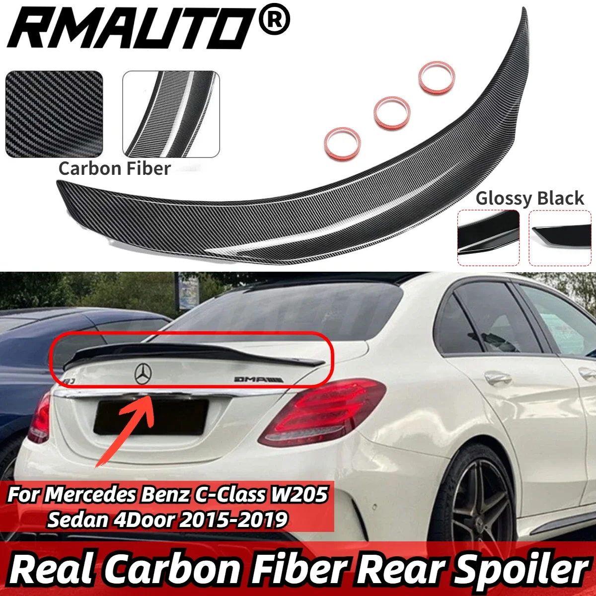 

Спойлер из настоящего углеродного волокна для Mercedes Benz C-Class W205 PSM
