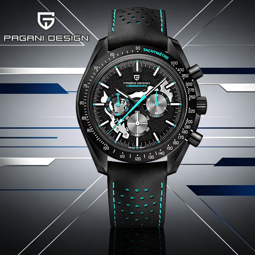

Новые мужские часы 2026 года: дизайнерские кварцевые часы Pagani класса люкс, спортивный хронограф, водонепроницаемые, с кожаным ремешком, reloj hombre