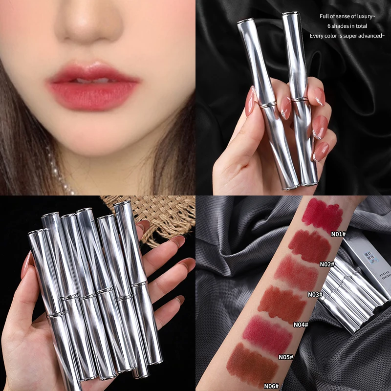 Natürliche Nude Samt Matte Lippenstift Wasserdichte Langlebige Lip Balm Feuchtigkeitsspendende Farbton Rot Lip Stick Sexy Frauen Make-Up Glanz Geschenk