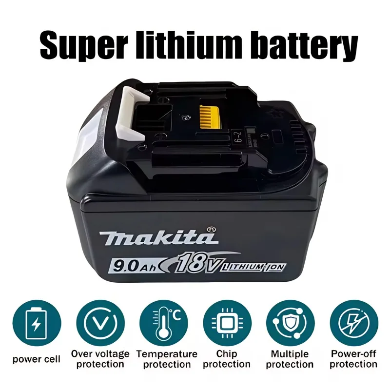 

Original Makita 18V lithium battery with three capacities 9.0Ah to meet different needs. Replace the battery