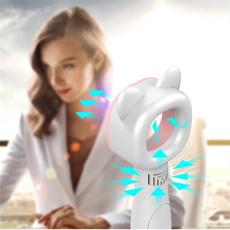 Bladeless Fan for Eyelash Extensions Cat Hand Held Bladeless Fan for Eyelash Extension USB Cute Small Fan Eyelash Bladeless Fan