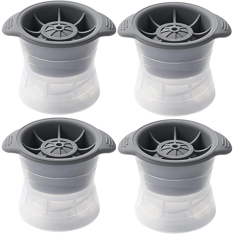 4Pcs 5cm Round Ice Ball Silicone Mold Easy Release Ice Cube Tray Household Commercial Fridge Ice Mould Whiskey Cocktail Drinks