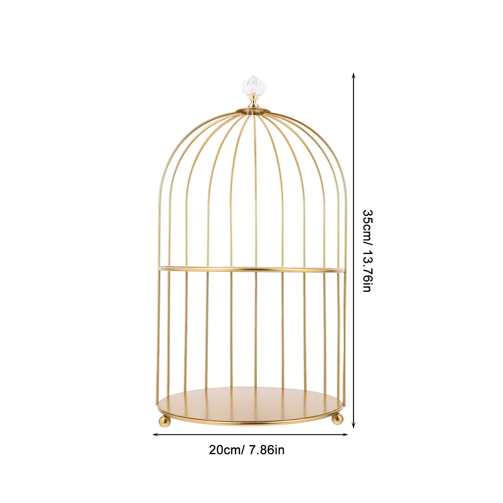 Golden Birdcage Cupcake Stand 2 Tier Metal Dessert Carousel for Wedding Events Vintage Themed Cake Presentation Display