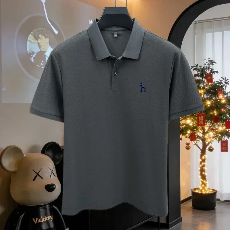 100% reine Baumwolle, hochwertiges Marken-Poloshirt für Herren, kurzärmelig, Sommermode, exquisit gesticktes Golf-Oberteil, lässiges T-Shirt. ﻿ – Detail 10