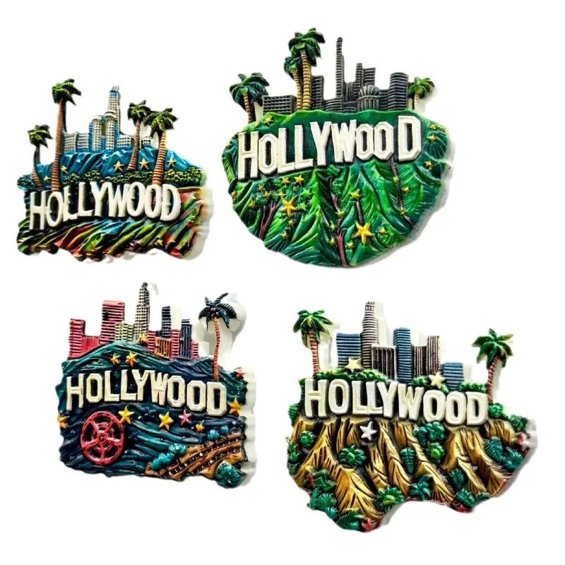 مغناطيس ثلاجة هوليوود - تذكار LA عتيق، ديكور أمريكي فريد من نوعه، هدية ممتازة لمحبي الأفلام وغرفة النوم الجمالية