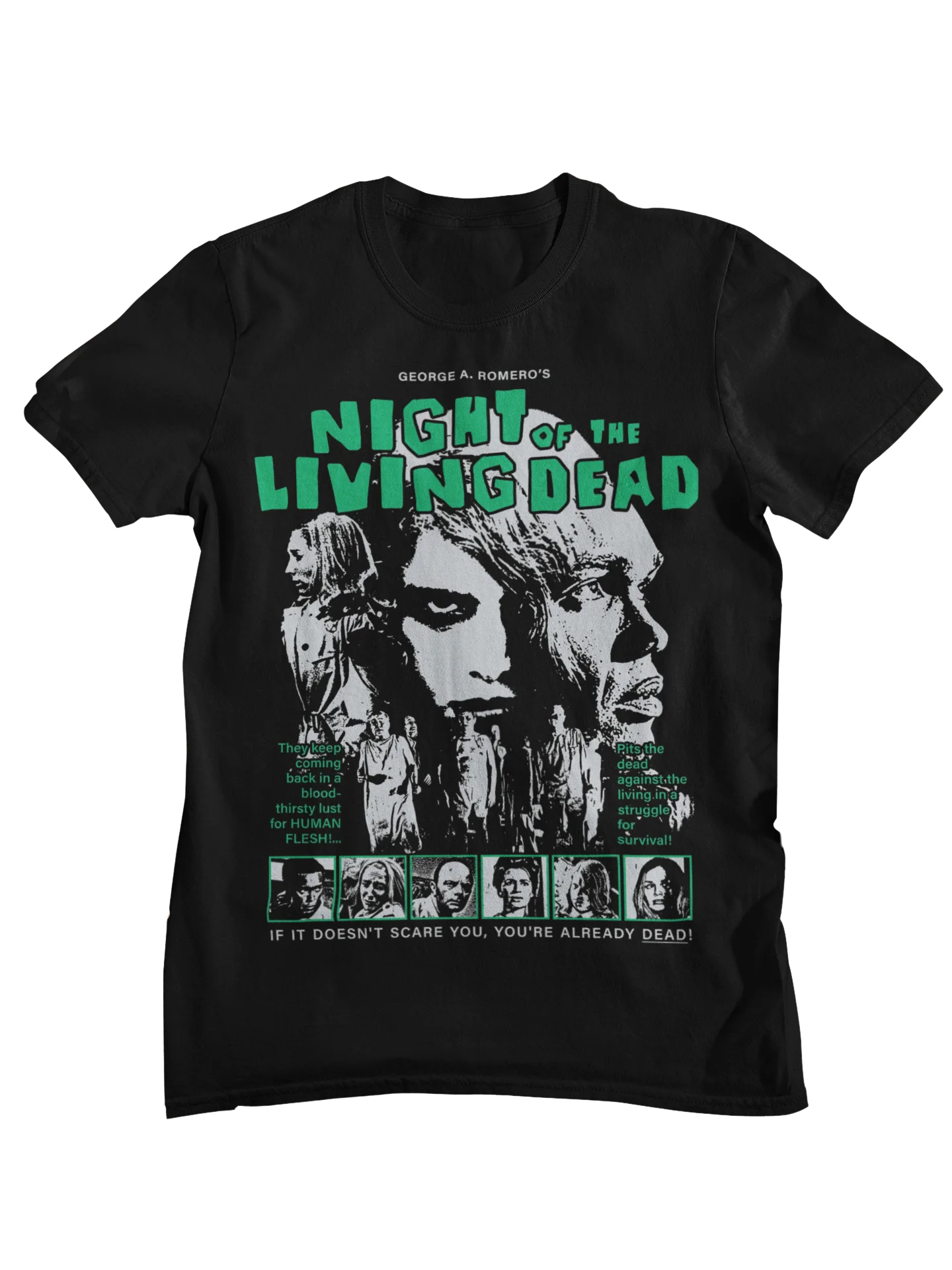 Night of The Living Dead Retro Zombie Horror Movie Graphic T-Shirt Men Women Casual Cotton Streetwear Tops view 3