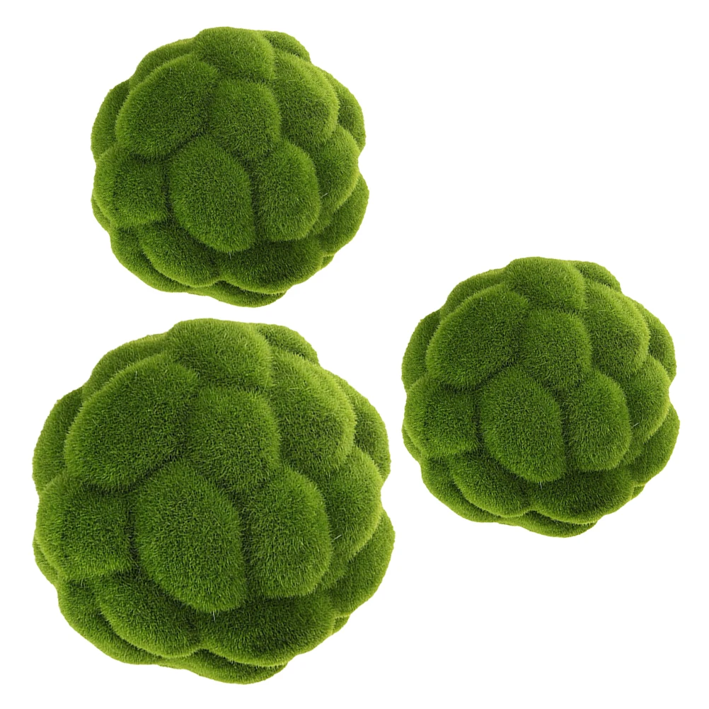 

3 Pcs Simulated Moss Ball Decorative Artificial for Decorating Plant Balls Flower