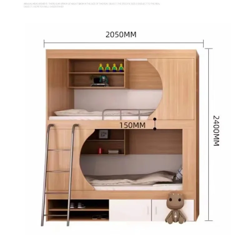 New Product Customization Detachable Modern Wooden Hostel Bunk Beds Space-Saving Apartment Bedroom School Dormitory