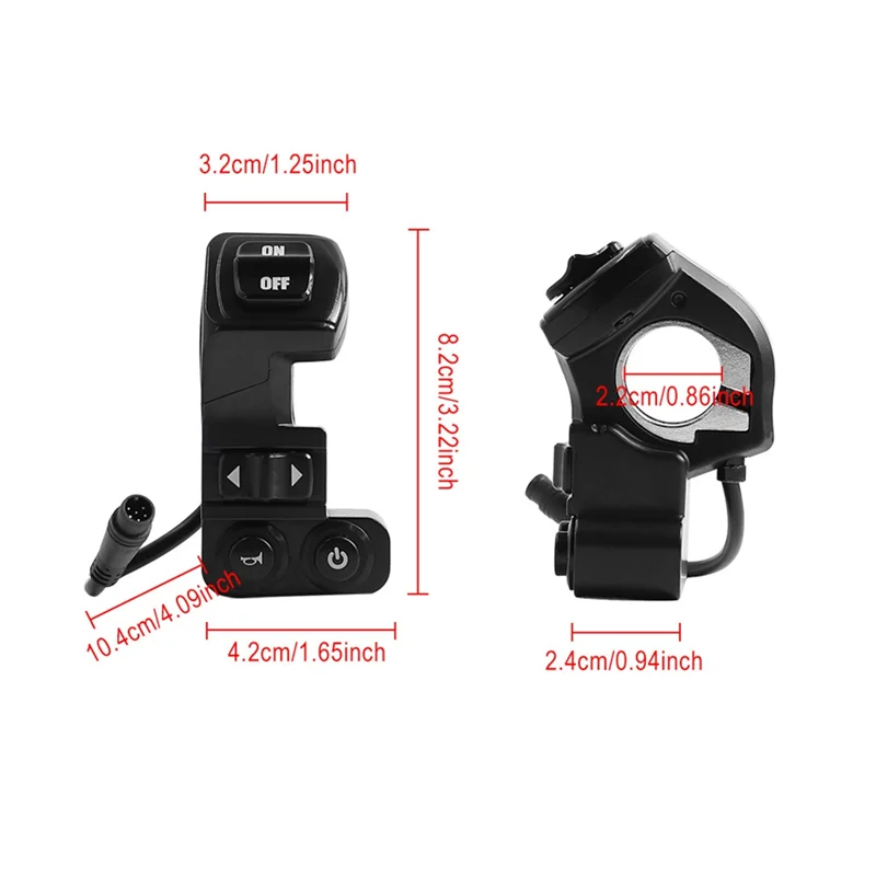 Interruptor de farol 4 em 1 para scooter elétrica Kukirin G2 Pro/G2 Pro DB/G2 Max On Off Power Horn Luzes de giro esquerda e direita