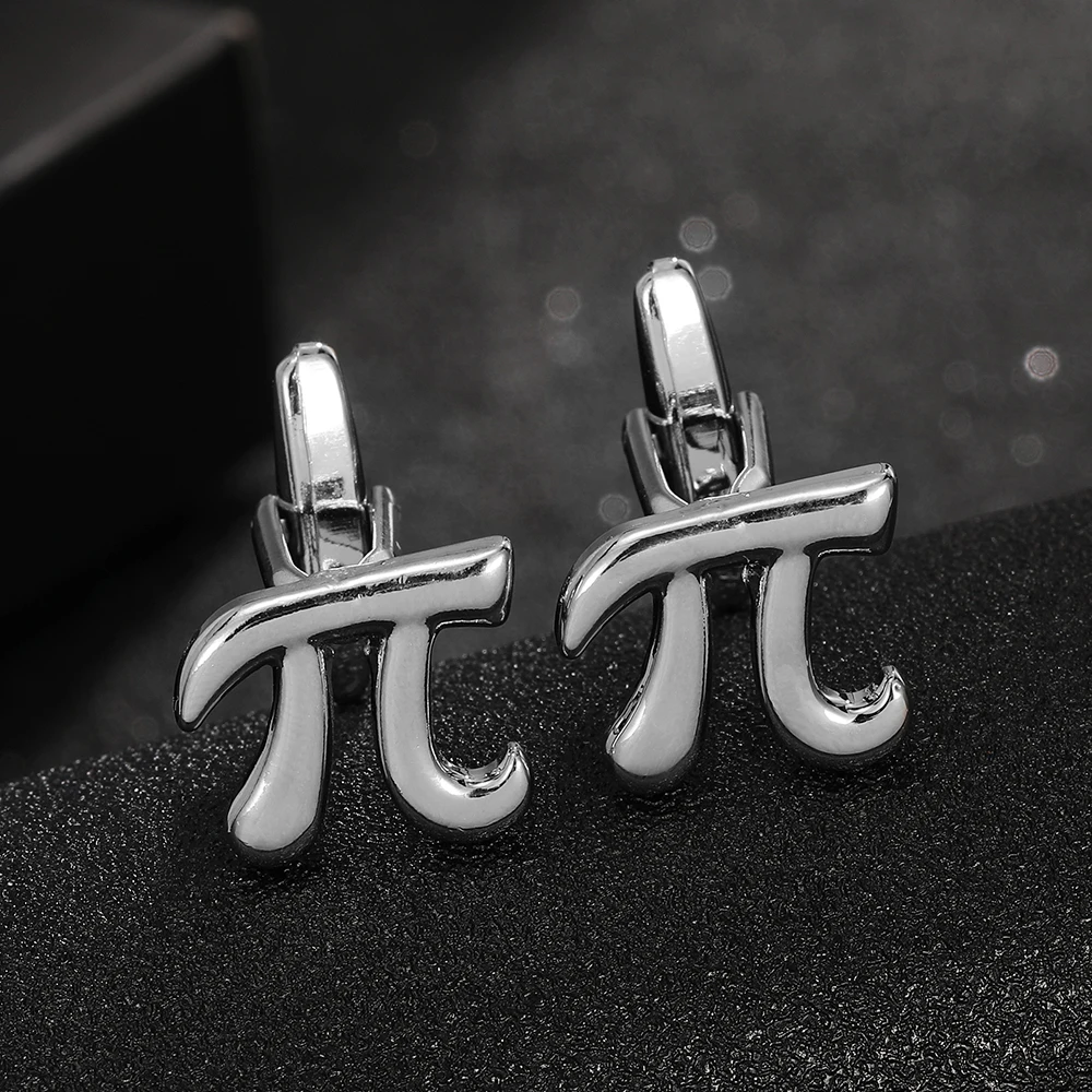 Symbol π Manschettenknöpfe Geschenke für Studenten Persönlichkeit Zeichen Pi Manschettenknöpfe – Detail 2