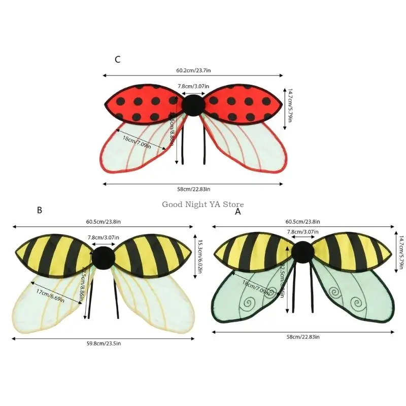 Bumblebees Cánh Tiên Cánh Thiên Thần Bumblebees Phụ Kiện Trang Phục Ong Cánh Trang Phục Hóa Trang Halloween dành cho Phụ Nữ Cô