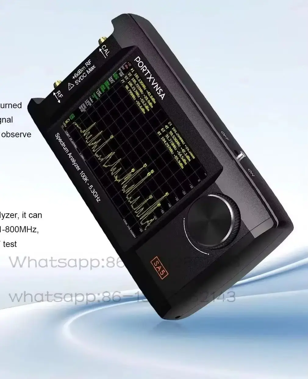 4-inch IPS LCD SA5 Multi functional Handheld Spectrum Analyzer 100k-5.3GHz 2-in-1 Signal Generator Built in 5000mA