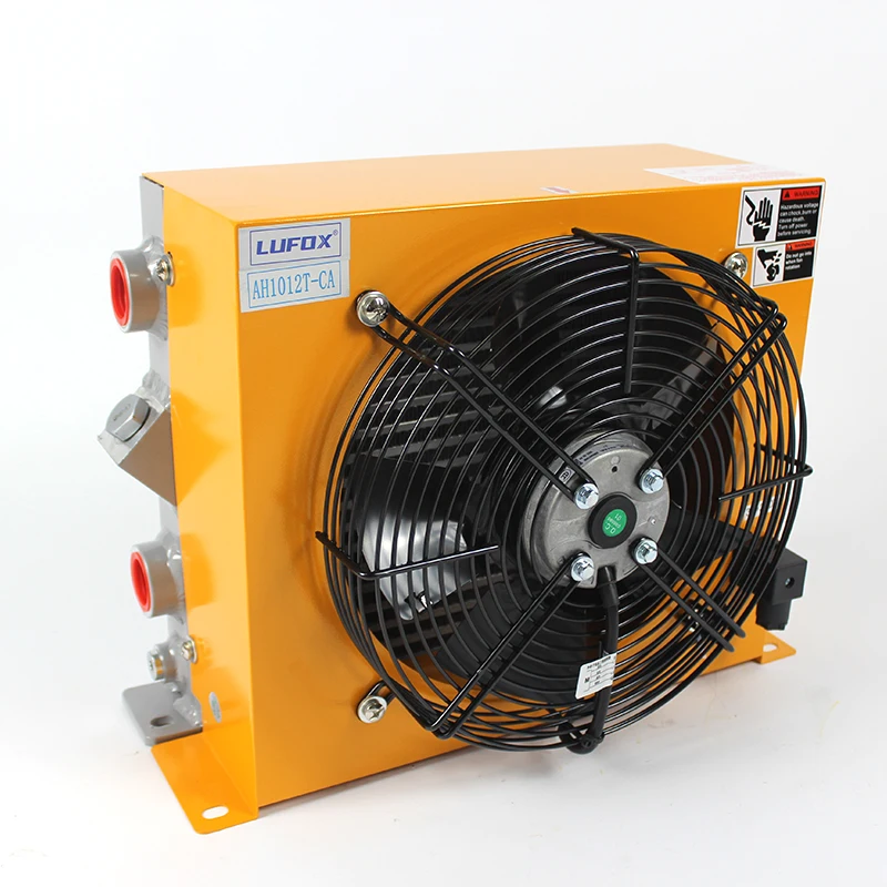 AH1012T1-CA 100L/min Hydraulic Oil Cooler with Bypass Valve for Hydraulic System Industrial Air Heat Exchanger Oil Radiator