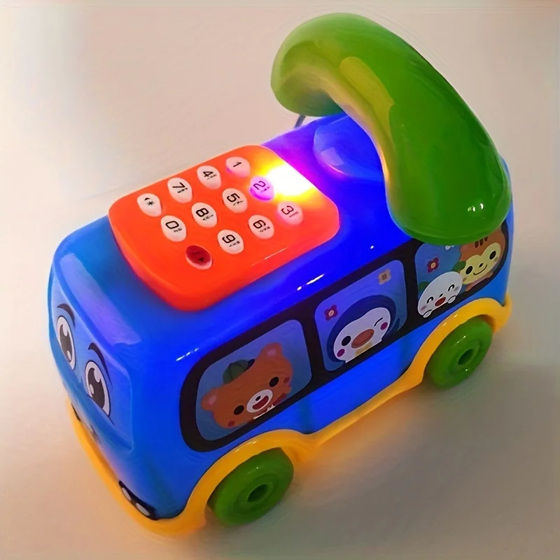 Cartoon Bus Mobile Phone Baby Music Toy Phone Educational Developmental Kid Toy Gift Simulation Telephone Halloween Thanksgiving