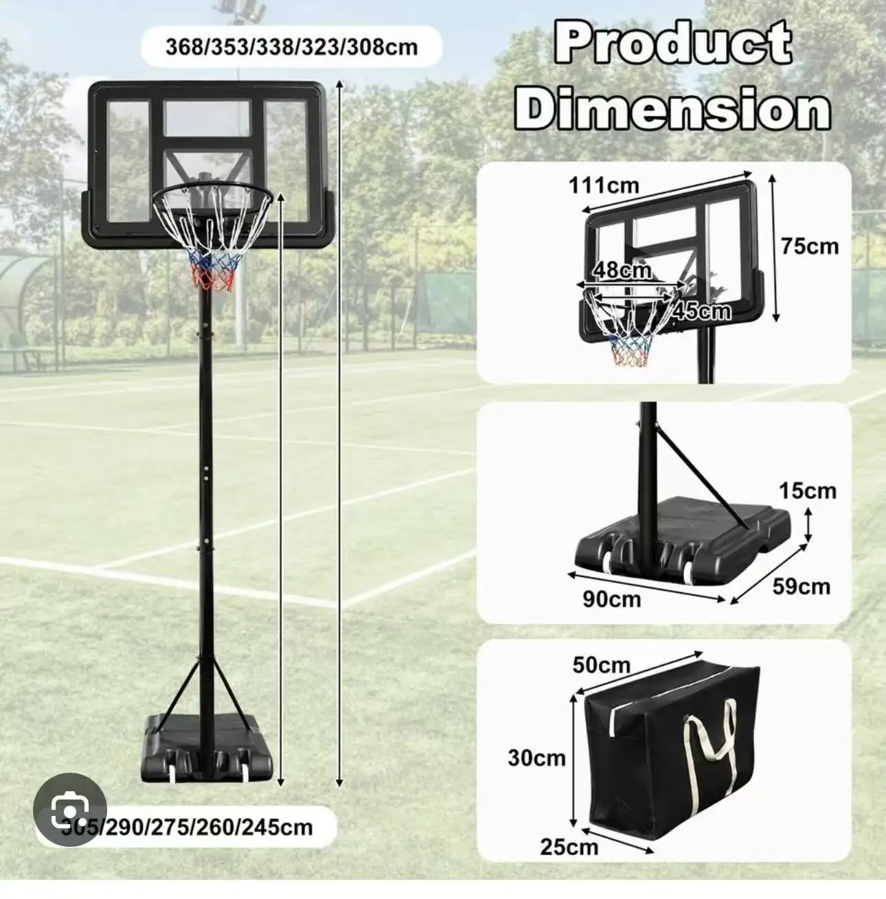 Outdoor PVC Backboard Basketball Hoop Stand Plastic Court Equipment for Basketball Usepromote sales