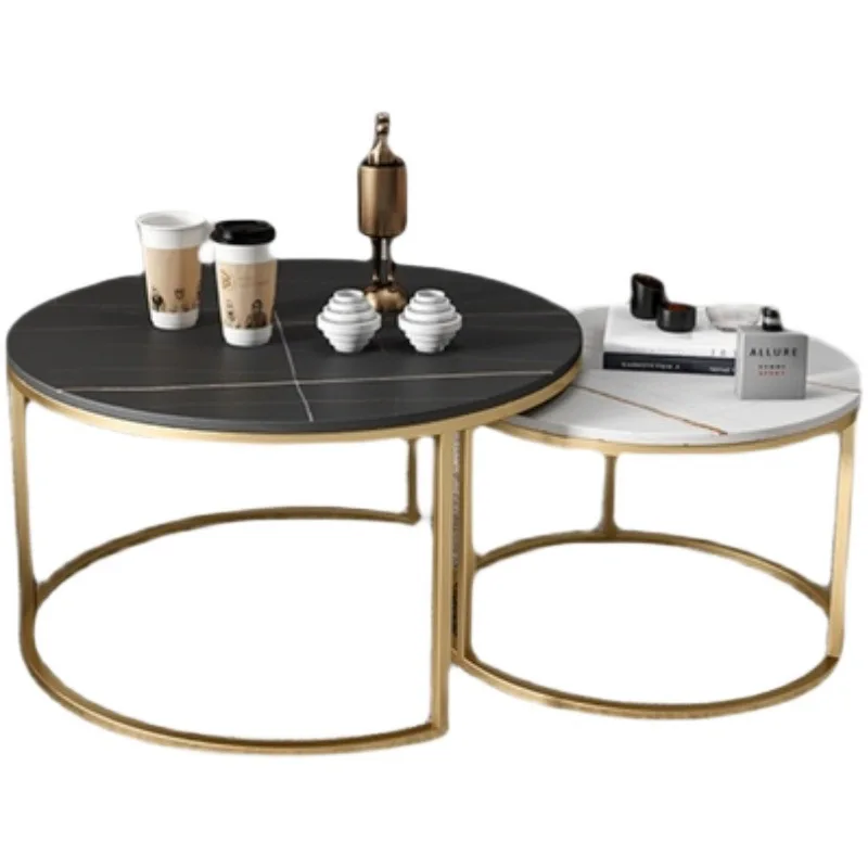 

Light luxury rock slab mother and child combination simple modern Internet celebrity home rock slab coffee table