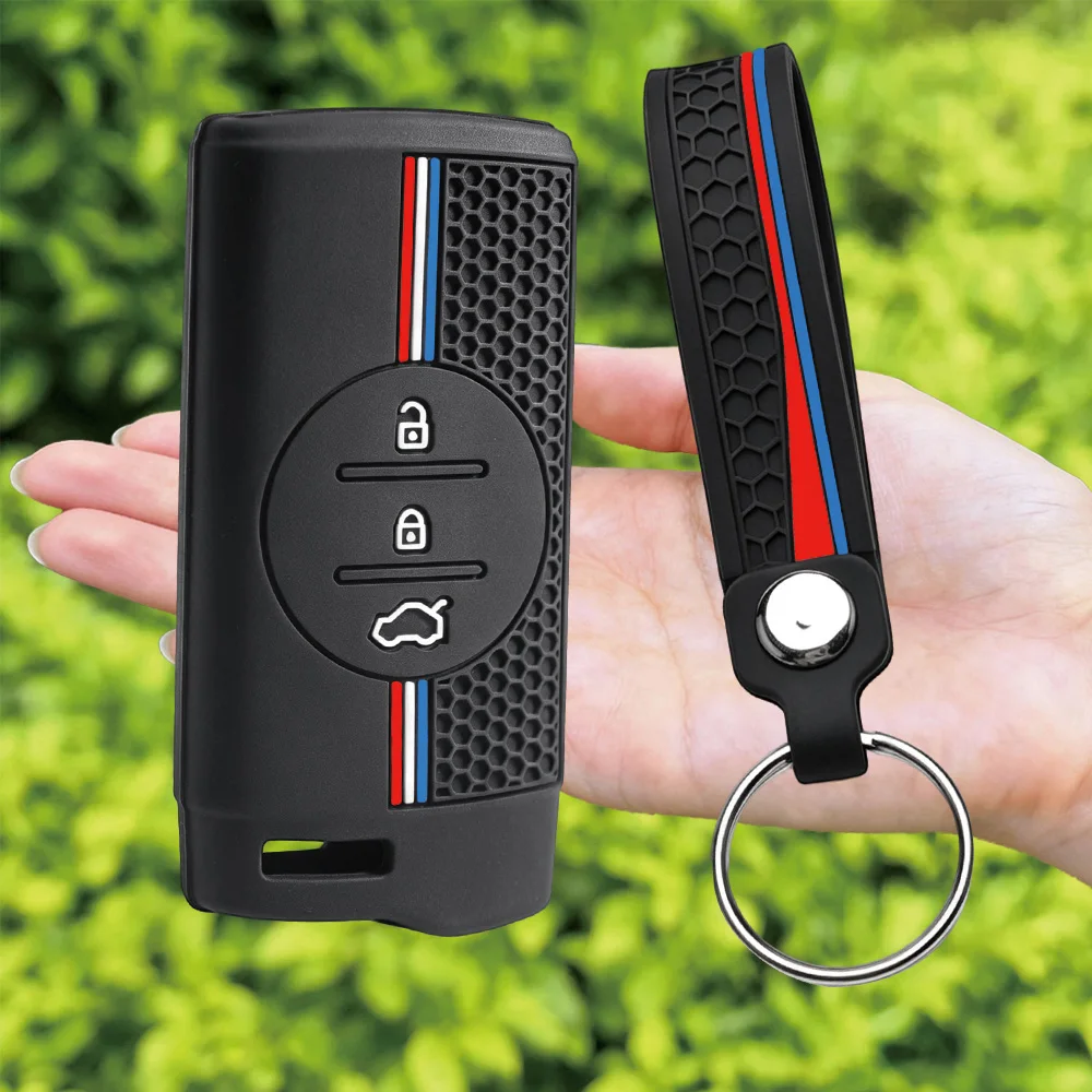 For Chery Tiggo 5X 7 8 Arrizo 5 6 Omoda C5 Jaecoo J7 Silicone Remote Key Case With Finger Loop And Key Ring