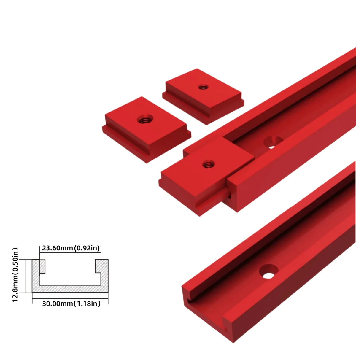 Universal T30 T Track Woodworking Miter Track Jig T-Slider T Slot Aluminium Gauge Guide Chute for Workbench Router Table Toole