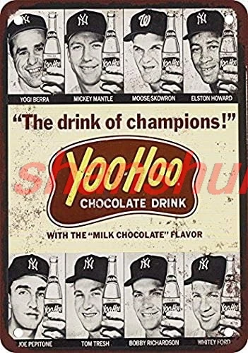 1964 Baseball Stars for Yoo-Hoo Vintage Look Reproduction Metal Tin Sign 8X12 Inches