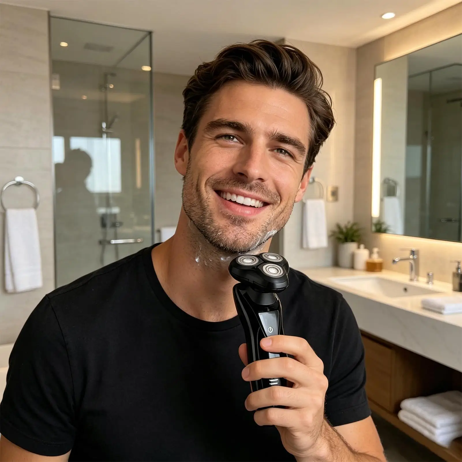 3 Pieces Electric Shaver Replacement Heads Triangular Base for Men Father Husband Boyfriend Elderly Morning Shaving Travel Groom
