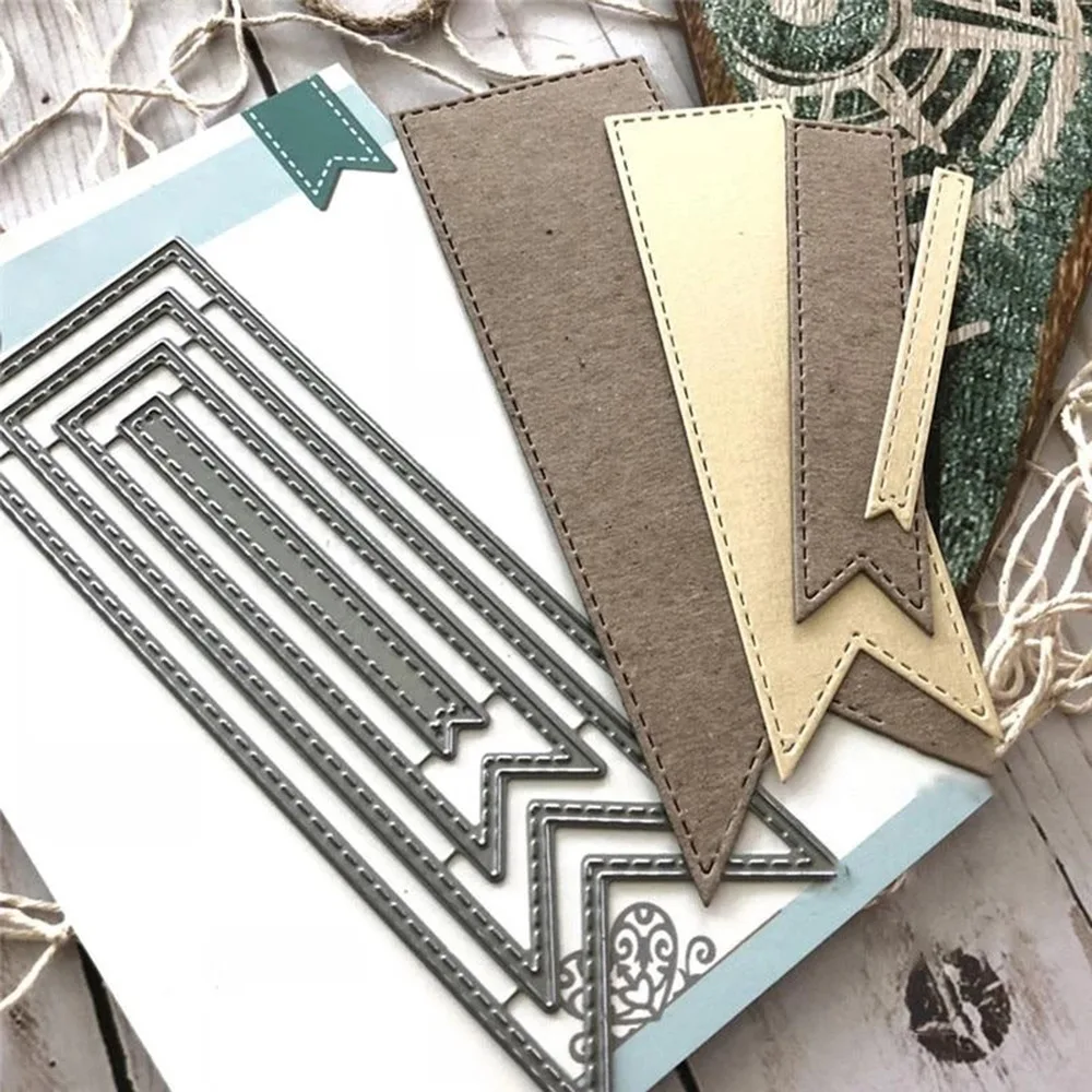 Banner Label Bookmark Scrapbooking Cutting Die Embossing Mold Knife Mould Blade Punch Stencils Handicrafts Dies 2024