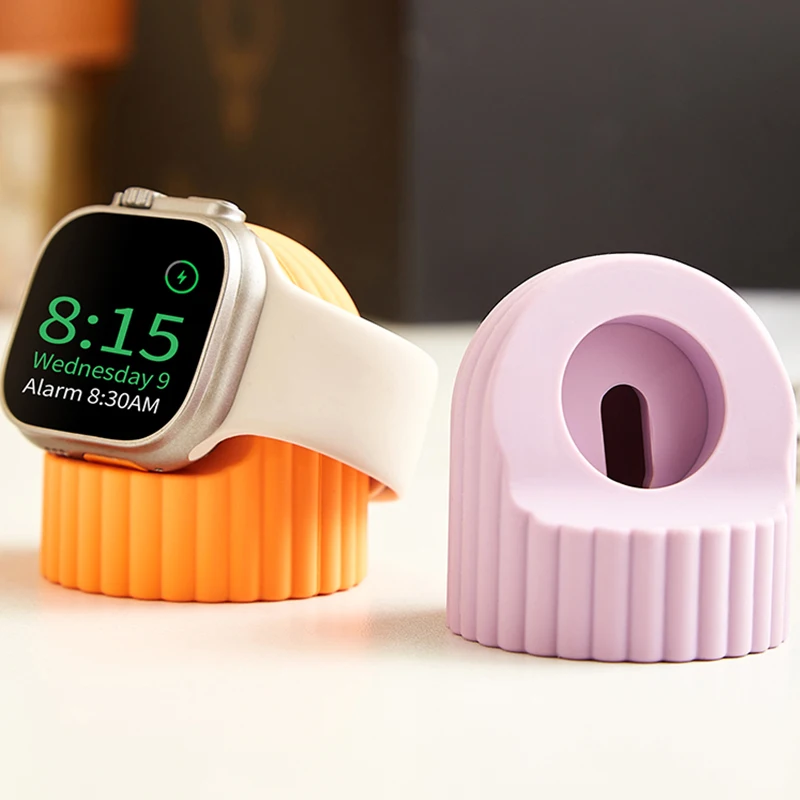 

Silicone Watch Charger Stand For Apple Watch Series 11/10/8/7/6/SE/5/4/3/2 49 45 44 42mm 41 40 38mm Charging Station Dock Holder