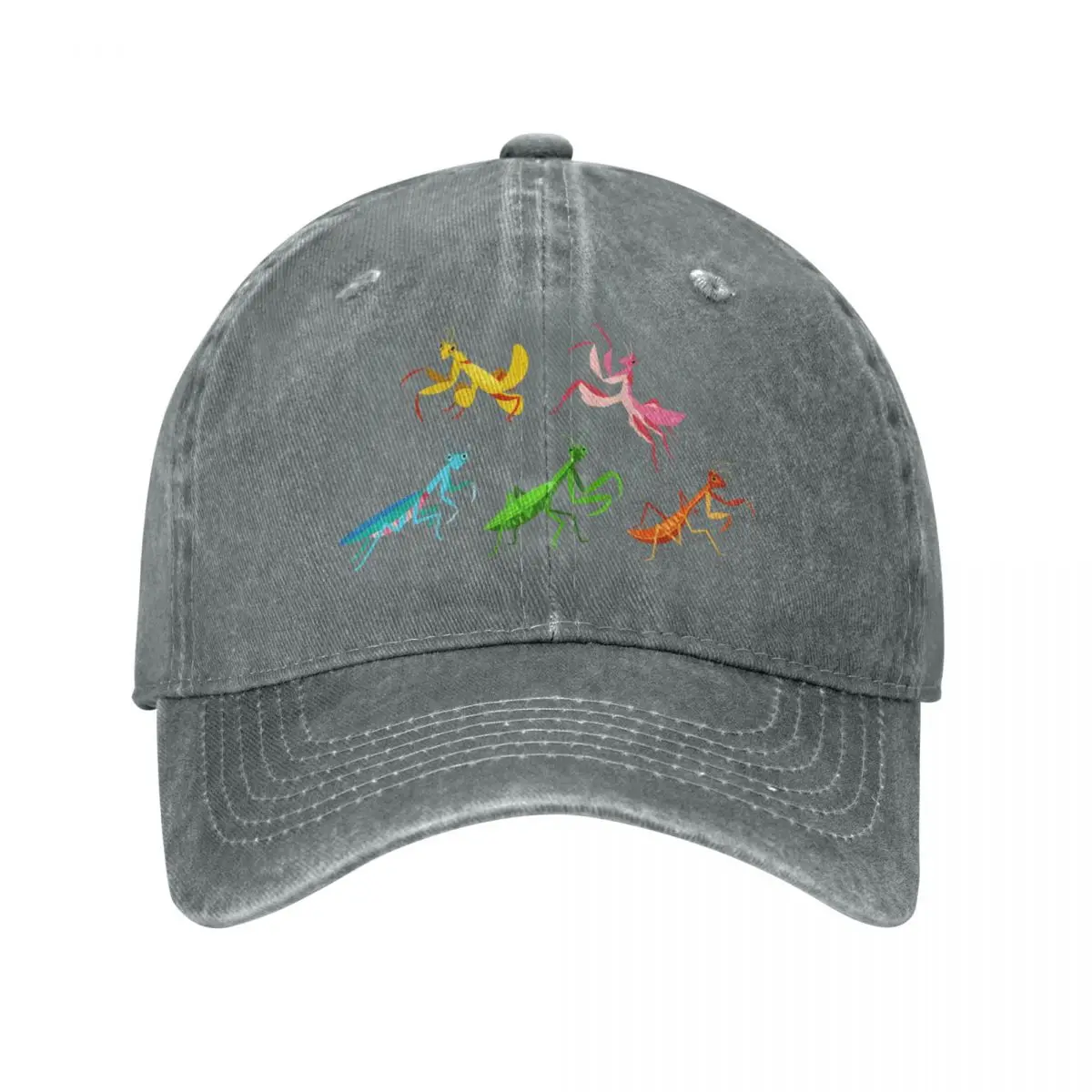 A Simple Assortment of Praying Mantises - White Cap Cowboy Hat designer hat winter hat women's winter cap Men's