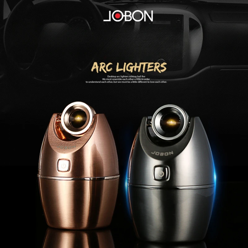 2024 New desktop spherical arc lighter with ashtray creative USB charging men's cigarette lighter for car and home use