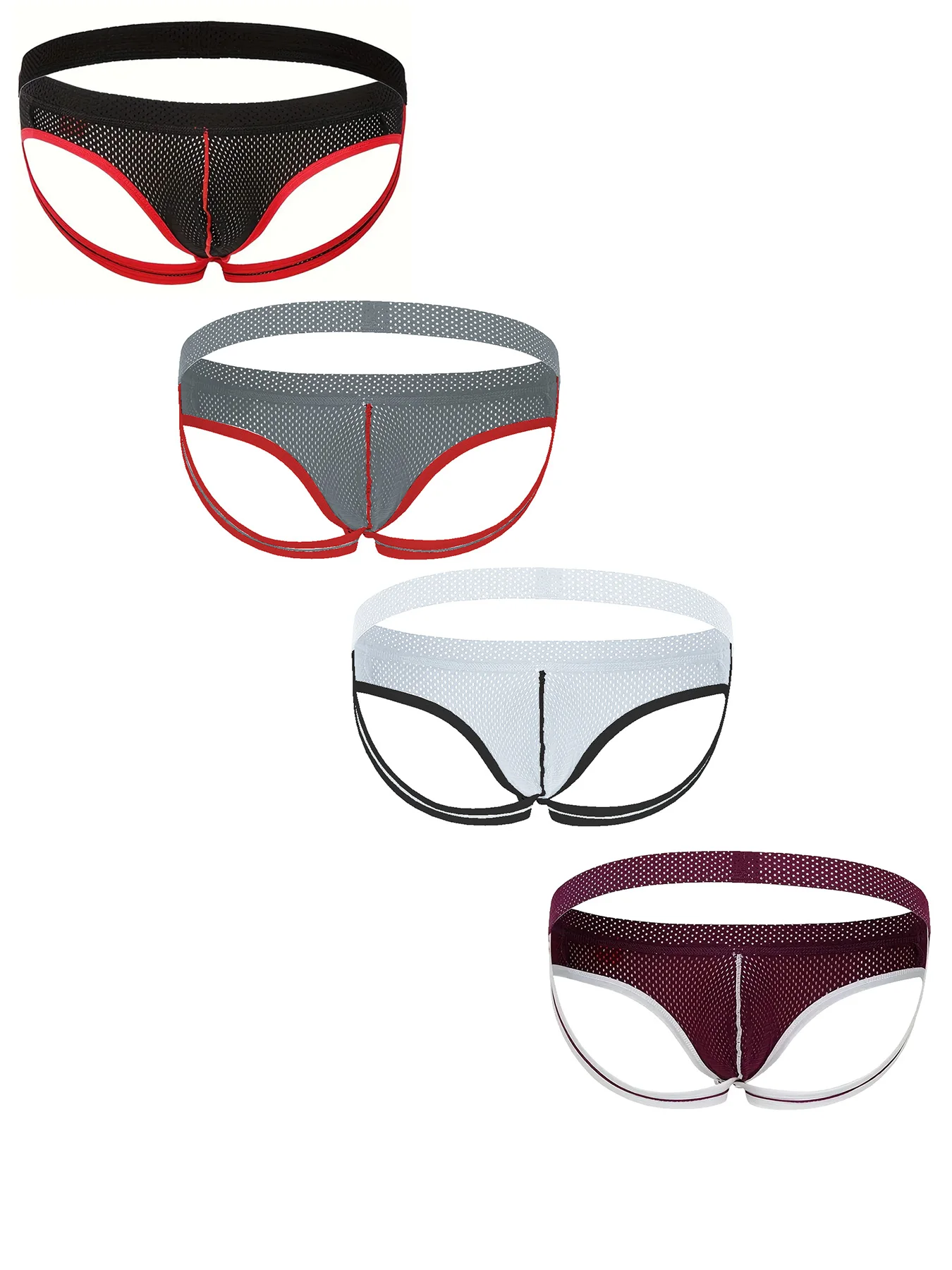 Men's 4-Pack Colorful Double-Layer Briefs for Summer Sexy Mature Style Comfortable Close-Fitting Daily Wear Casual Sports Home U