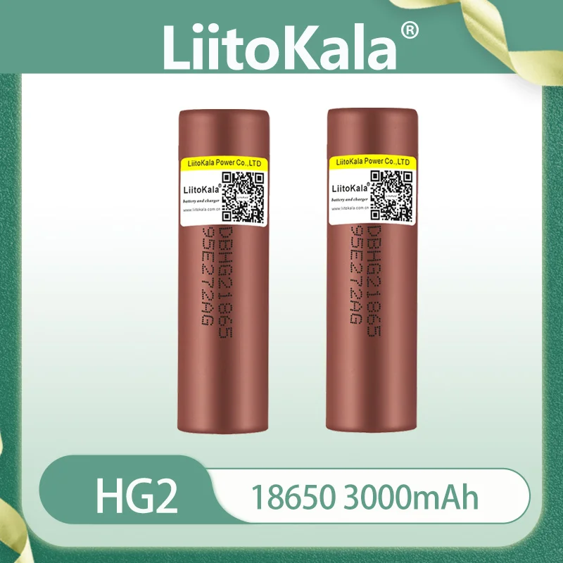 New LiitoKala HG2 18650 Battery 3000mah Rechargeable Batteries Power High Discharge,30A Large Current