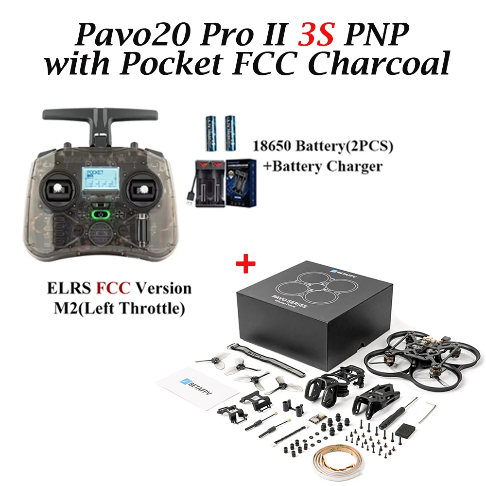 Nieuwe BETAFPV Pavo20 Pro II 3-4S O4 Pro ELRS 2.4G/PNP Borstelloze Whoop Quadcopter Drone voor LAVA Serie 3S/4S 680mAh 95C Batterij