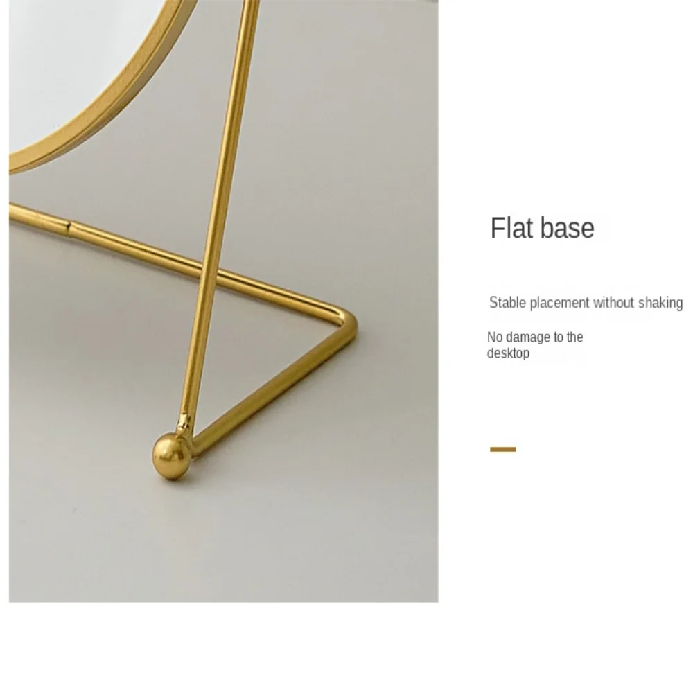 Nordischer Schminkspiegel 360° aus Eisen °   Drehbarer ovaler Desktop-Ständer, Spiegeldekoration, hochauflösender Desktop-Kosmetikspiegel für Damen
