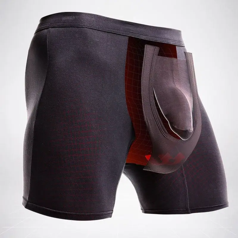 Bóxer con bolsa separada para Hombre, ropa interior Sexy Modal, pantalones cortos, bragas con separación de balas, novedad de 2023