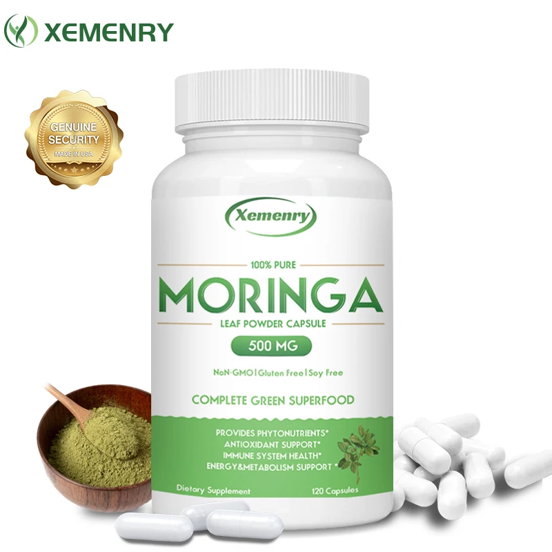 

Natural Organic Moringa Capsules 500 Mg | Supports Immune System, Energy, Metabolism