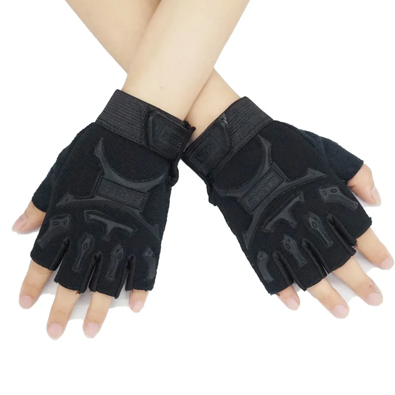 Children Cycling Gloves Kids Half Finger Gloves Bicycle Gloves Elastic Non-slip Child Kid Bike Gloves Outdoor Riding Equipment