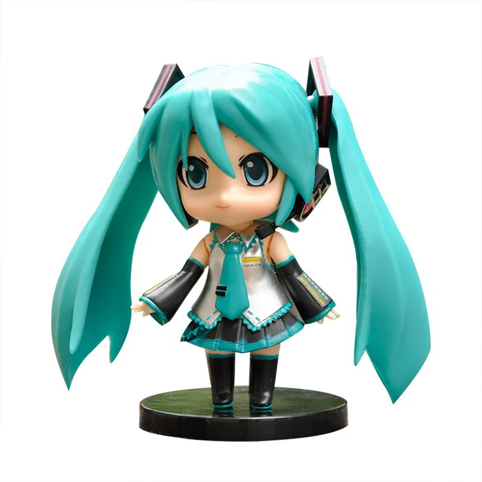 The New Hatsune Miku Figure Mini Character Ornaments Kawai Pink Green Hatsune Home desk Decoration Adult Toy
