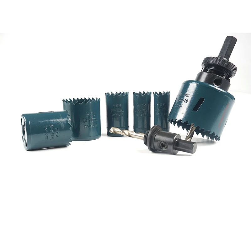 9 قطعة مجموعة المنشار الثقب 19-57 مللي متر HSS ثنائية المعدن هول المنشار القاطع لقمة ثقب مجموعة لحفر الخشب على أنبوب عدد وأدوات #2