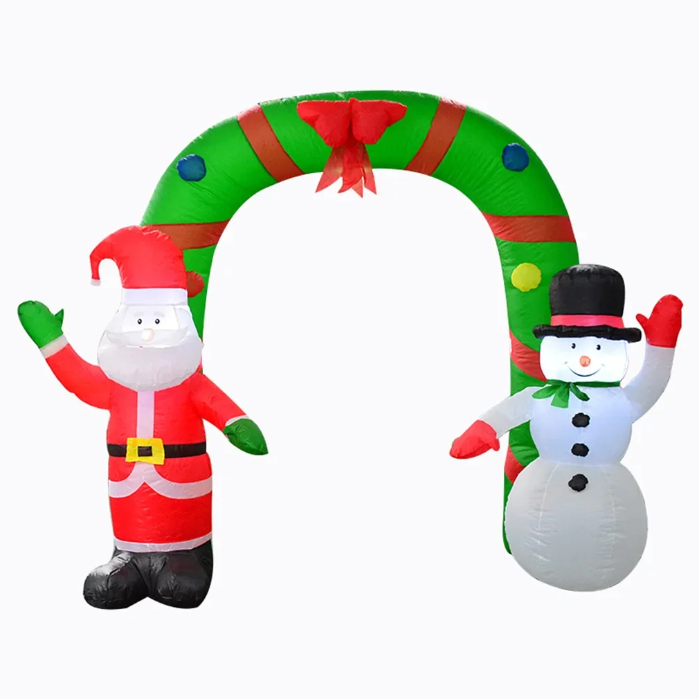 Christmas festive decoration 2.4m snowman Santa Claus arch inflatable party dance snowman shape inflatable