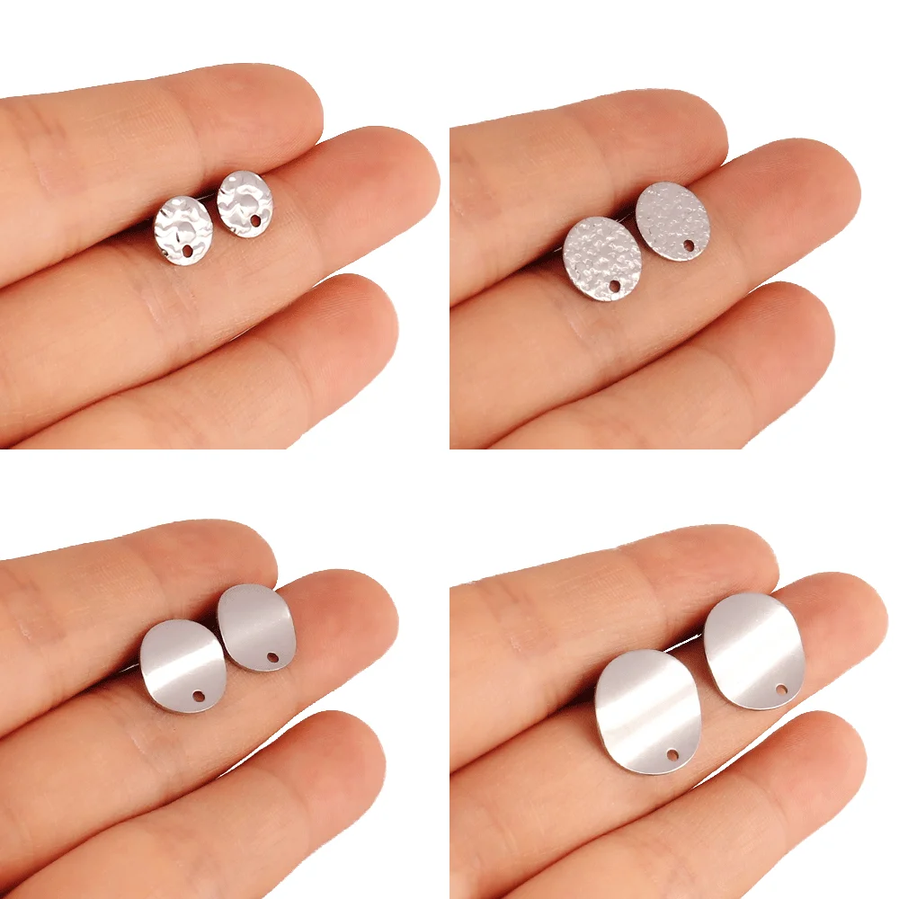 20pcs/lot Stainless Steel Stud Earrings Findings Geometric Polygonal Earrings Posts For DIY Earring Jewelry Making Accessories