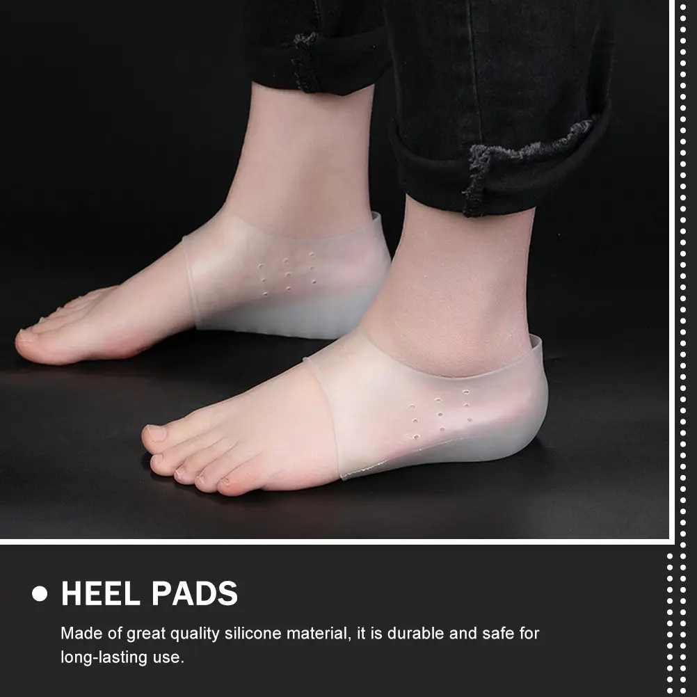 

1Pair Invisible Height Increase Insoles Men Women Silicone Heel Pads Breathable Washable Daily Use Heightened Heel Pad