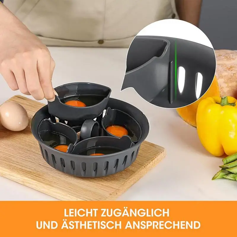 Egg Steamer Mold Household Egg Bites Mold For Kitchen Black Egg Steam Basket Portable Egg Steam Molds With Handle For Cafe