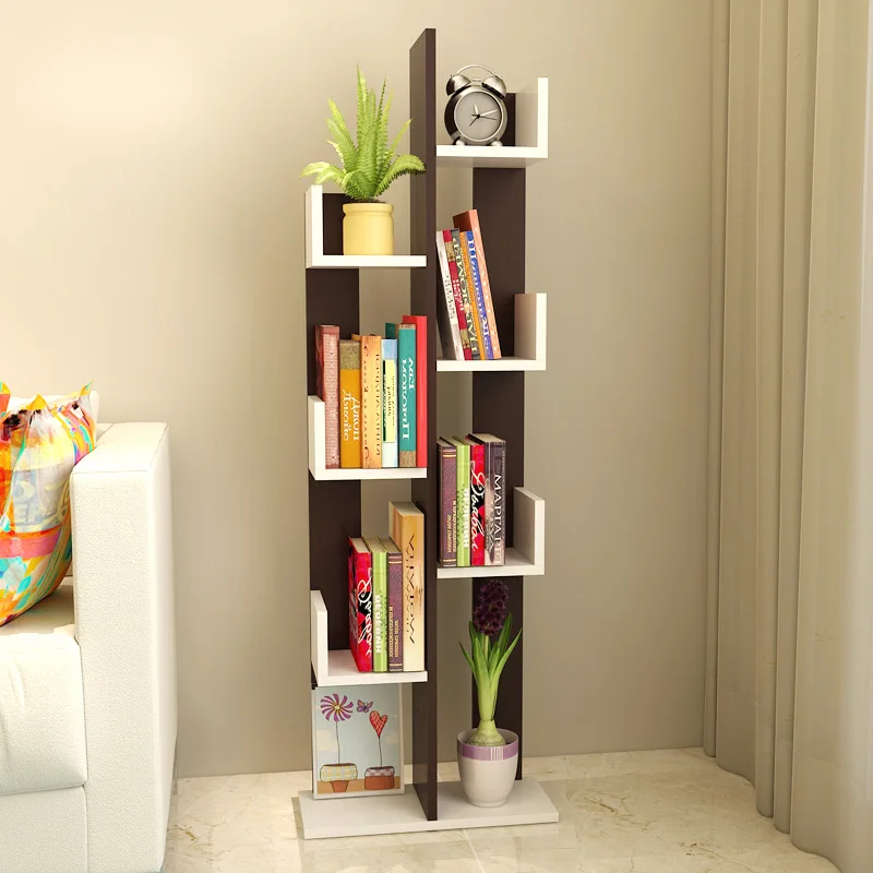 

01CL wholesale small-sized personalized solid wood bookshelf floor-to-floor solid wood stereo study bookcase wood economy