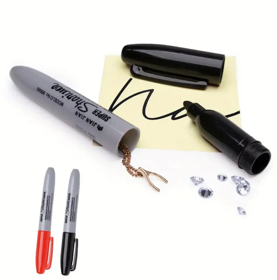 

1pc Disguised Marker Pen Hidden Item Tool, Black Hidden Private Room Money Jewelry Safe Writable Storage Jar