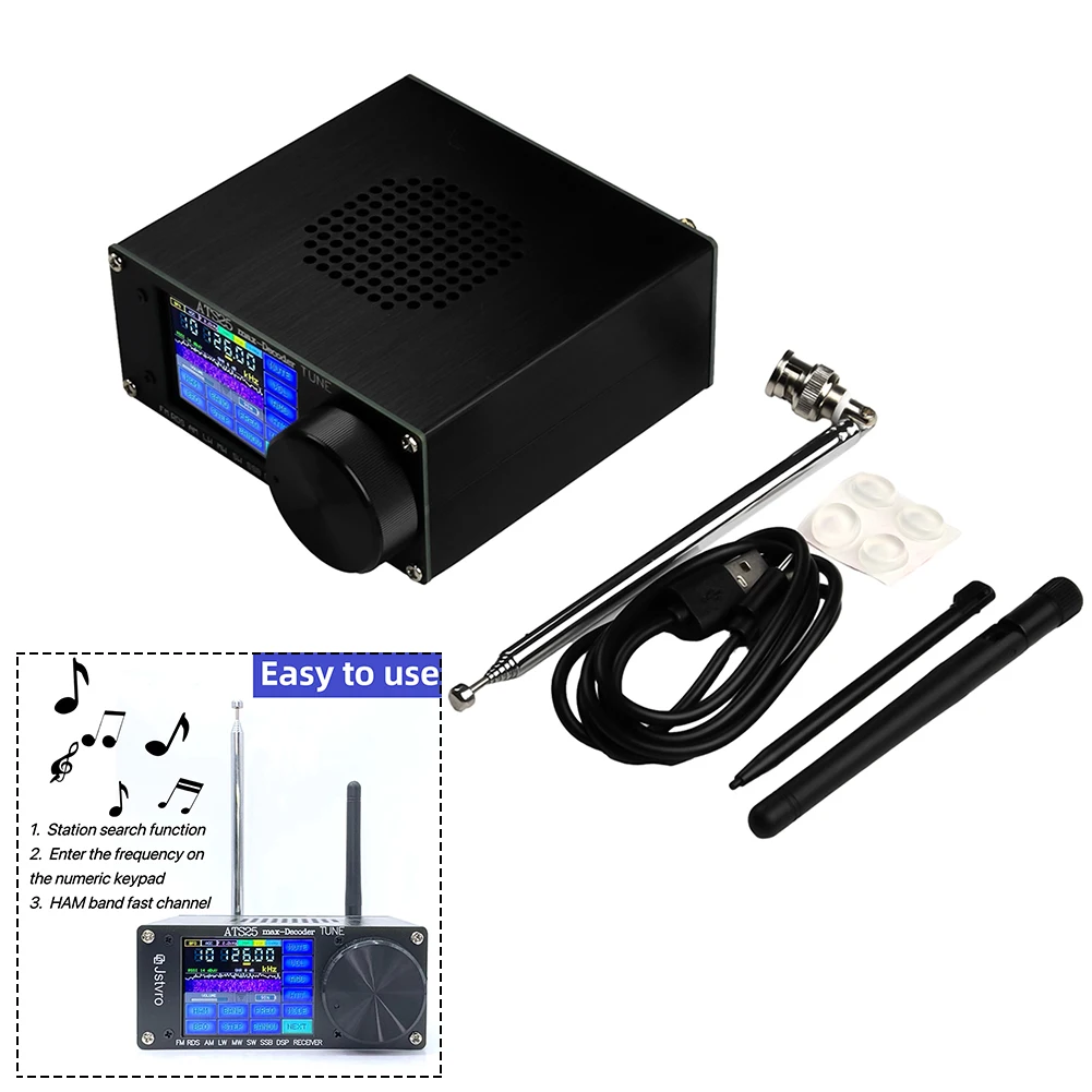 Receptor de rádio ats25 max receptor de rádio fm sw ssb para mw lw receptor com 2.4 "tela sensível ao toque instrumentos de análise de medição
