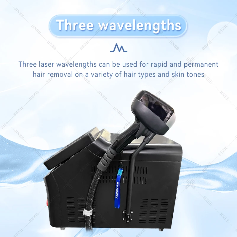 2025 New Black 808nm Diode Laser Hair Removal Machine Ice Platinum 3 Wavelength Permanent Depilation Device