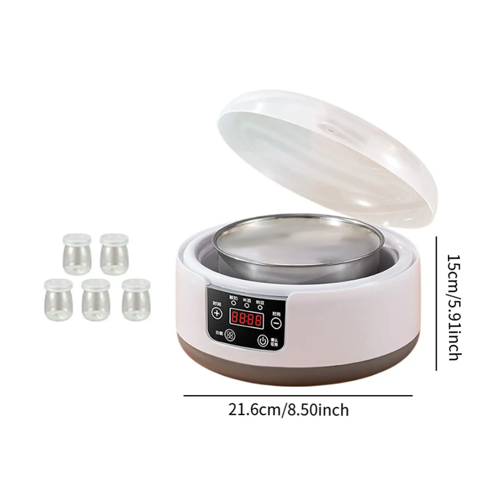 Автоматическая йогуртница с постоянным контролем температуры, многофункциональная малошумная бытовая машина Natto DIY с 5 стеклянными баночками