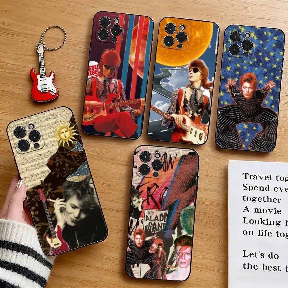 

D-David B-Bowie Rock Star Phone Case For iPhone 17, 16,15,14,13,12,11 Plus,Pro Max, Others Soft Black Cover