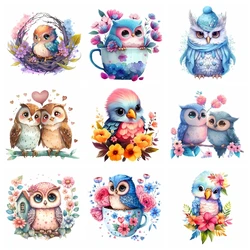 Children's cute owl Heat Transfer washable Fine Clothing Thermoadhesive Patches Iron On For Clothing DIY T-shirt Sticker