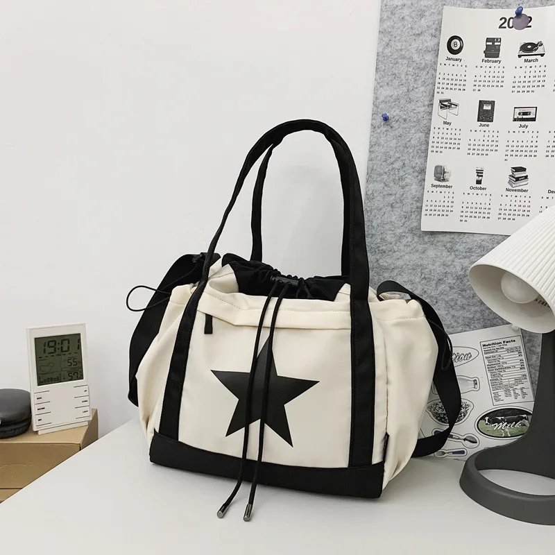 2023 New Women Printed Star Shoulder Bags Canvas Cross Body Bags Casual Women Travel Bags Shopping Totes Drop Shipping